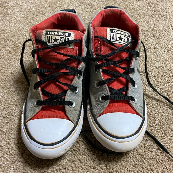 Old school converse, Red and gray, Junior size 2 - Picture 2 of 8